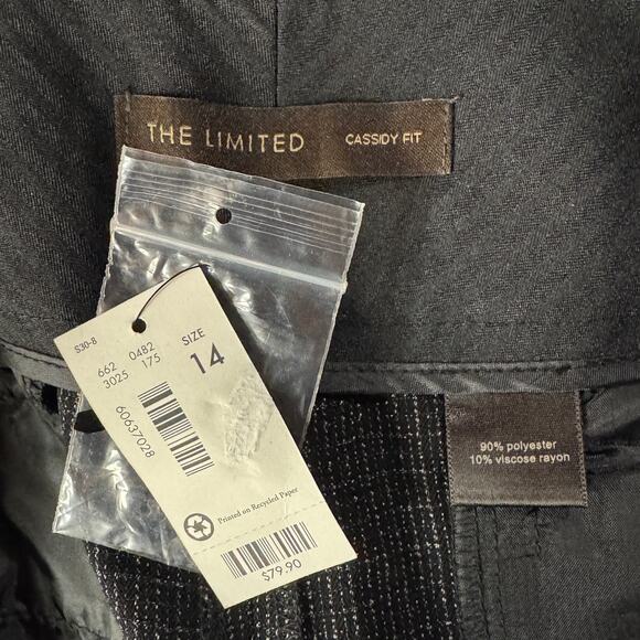 The Limited SZ 14 Cassidy Fit Flare Pants High Waisted Abstract Flat Front Black - Picture 7 of 8